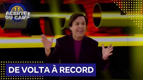 De Volta Record Tom Cavalcante Vai Comandar O Game Show Acerte Ou