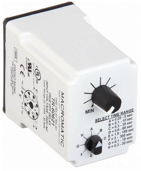 Macromatic Single Function Timing Relay 240v Ac 10a 240v 8 Pins