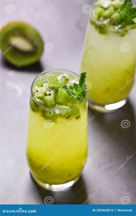 Tall Clear Glass Filled With A Refreshing Beverage Stock Image Image Of Sparkling Vertical