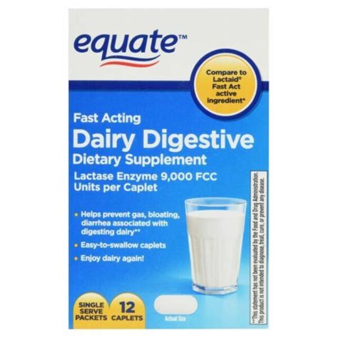 Equate Fast Acting Dairy Digestive Lactase Enzyme 12 Caplets For Sale