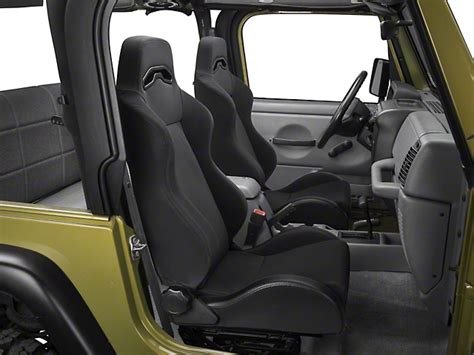 Rugged Ridge Jeep Wrangler Sport Reclining Front Seat; Black Denim ...