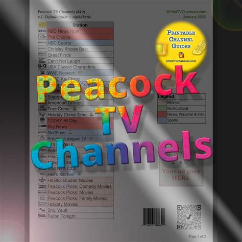 Peacock TV Channels List - Printable TV Channel Guides