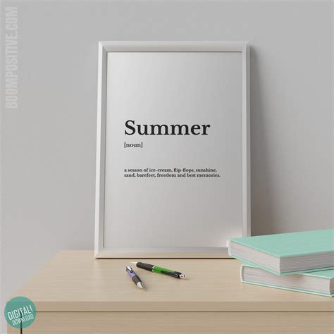 Printable summer definition | digital wall art – Boom Positive