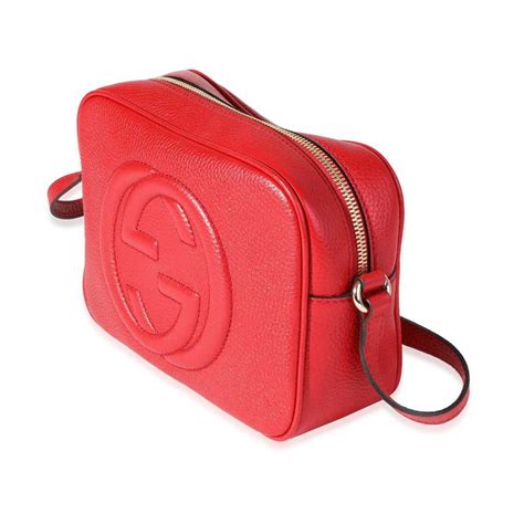 Gucci Gucci Red Pebbled Leather Soho Disco Crossbody Gem