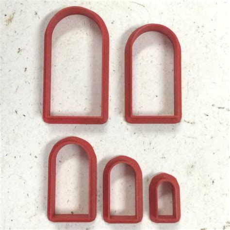 Set Of 5 Long Skinny Arch Polymer Clay Cutters Shape Cutters Over