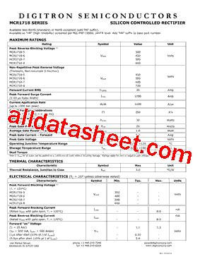 Mcr Datasheet Pdf Digitron Semiconductors