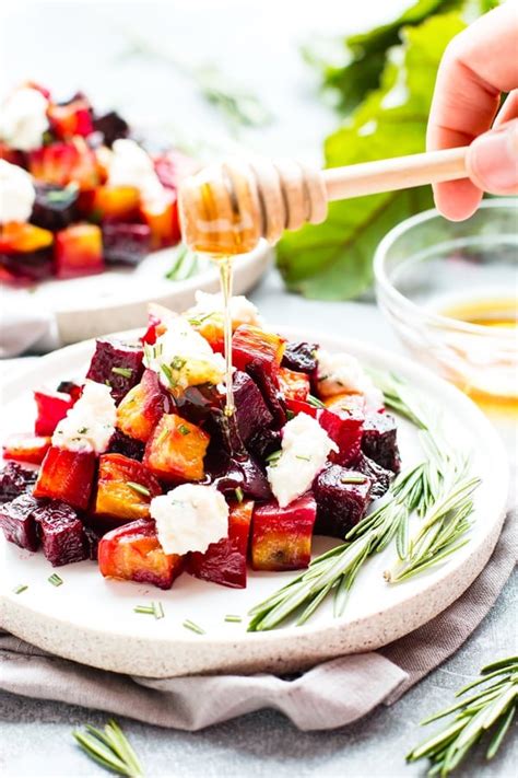 Oven Roasted Beets With Honey Ricotta And Herbs Low Carb Gluten Free