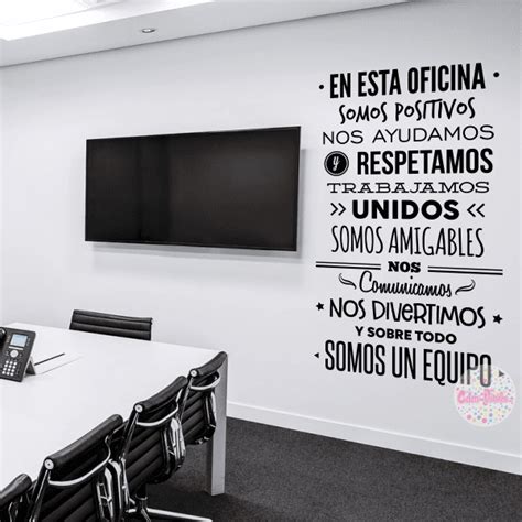 Vinilo Decorativo Pared Reglas De Oficina Textos Palabras Frases