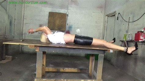 Busty Blond Stretched On The Rack With Her Tits B Bound In Leather Cords HD Kbps