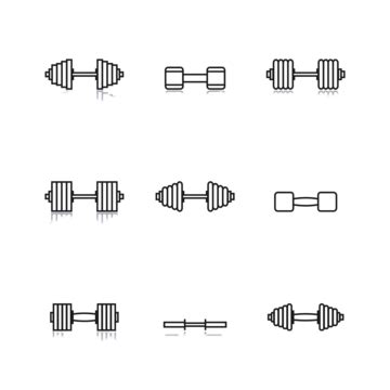 Dumbbell Outline Art PNG Transparent Images Free Download | Vector Files | Pngtree