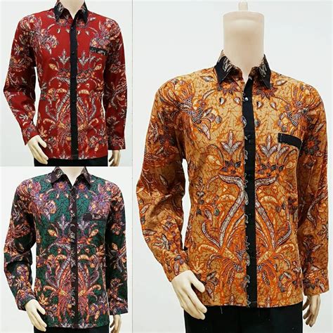 Batik Modern Pria Lengan Panjang Motif Sisik Batik Bagoes Solo