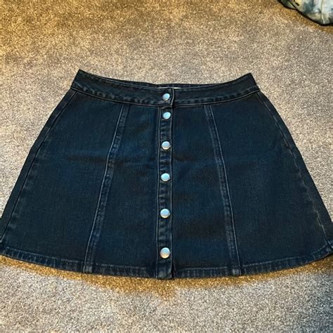 Bullhead Skirts Button Up Denim Mini Skirt Dark Wash Poshmark