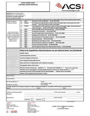 Fillable Online Acsgroupofcompanies Co Client Sample Data Form