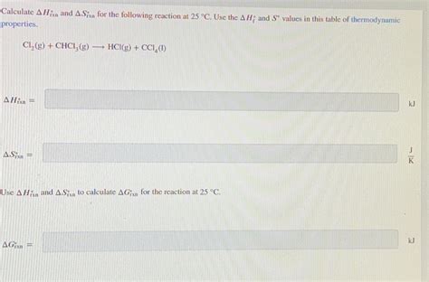 Solved Calculate Δhrxn° ﻿and Δsrxn° ﻿for The Following