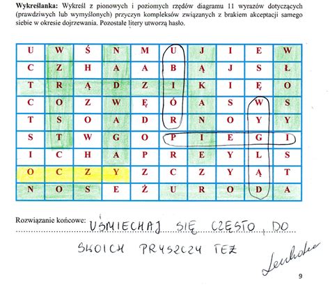 WYKREŚLANKA Wykreśl z poziomych i pionowych rzędów diagra mu 11