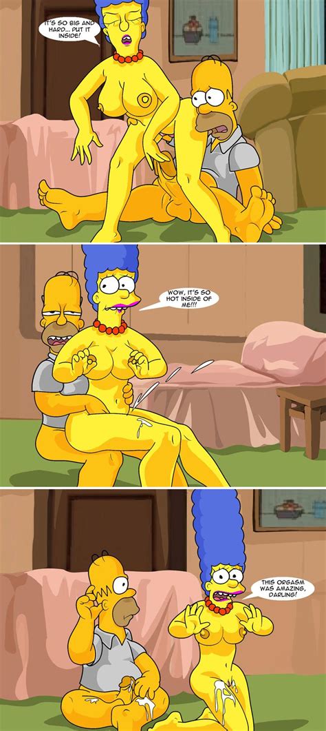 Rule 34 Breasts Color Comic Female Homer Simpson Human Indoors Insertion Male Marge Simpson