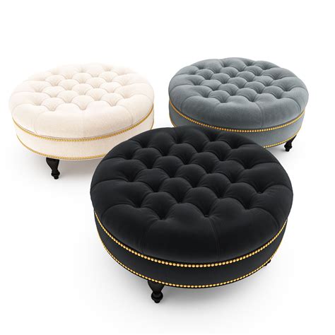 Palfrey Linen Modern Tufted Ottoman On Behance