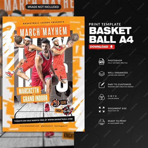 Premium PSD | Basketball Flyer PSD Template