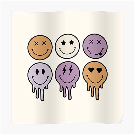 Smiley Face Sticker Poster For Sale By Simplyspeak Redbubble