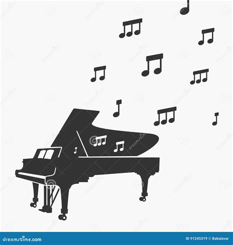 Piano In Silhouette Vector Illustration CartoonDealer 11873282