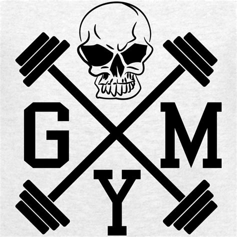 Gym Art Skull And Barbells T Shirt