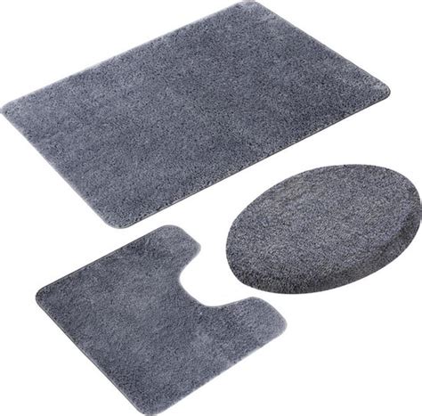 Lucy S Living Luxe Set Badmat Wc Mat Toiletmat Grijs X Cm