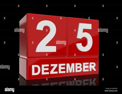 The Date Of Dezember In White Numbers And Letters On Red Glossy