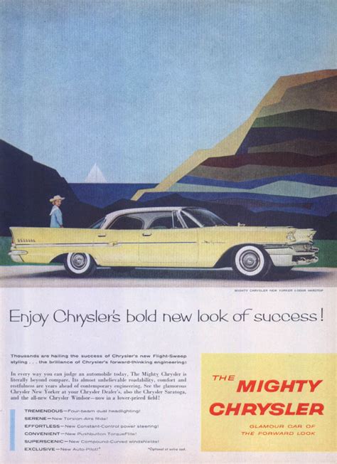 Chrysler New Yorker Bold New Look Of Success Ad 1958