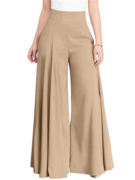 Frontwalk Women Pants Plus Size Palazzo Pant High Waist Trousers Ladies