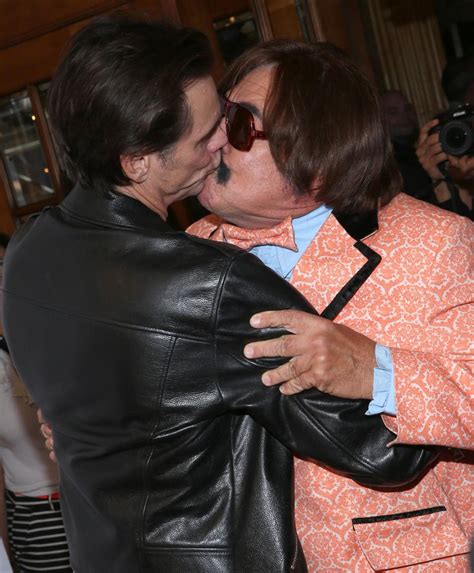 Jim Carrey kisses Tony Clifton impersonator on the lips after series of bizarre interviews at ...