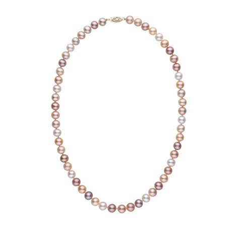 7 5 8 0 Mm 18 Inch Aa Multicolor Freshwater Pearl Necklace