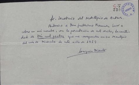 Autorización de Joaquín Dicenta a Guillermo Fernández Shaw para cobrar