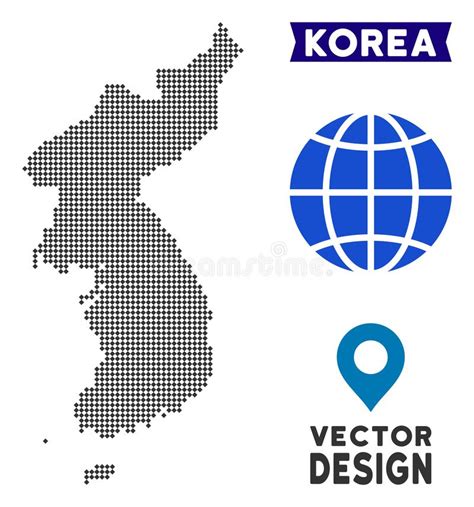 Collage Del Mapa De Corea Del Norte Y Sur De Pixeles Ilustraci N Del