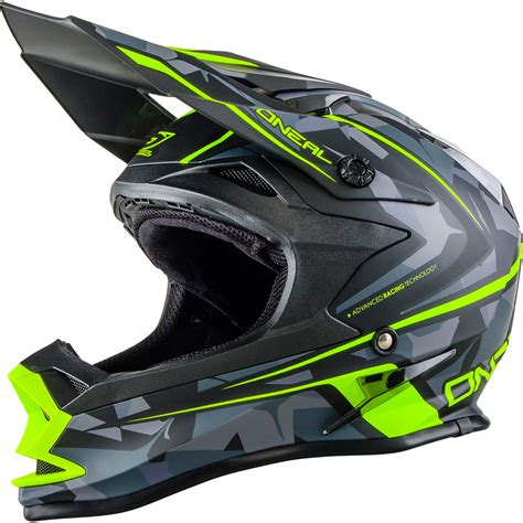 Oneal 7 Series EVO Camo Grey Yellow Motocross Helmet Off Road Dirt Bike ...