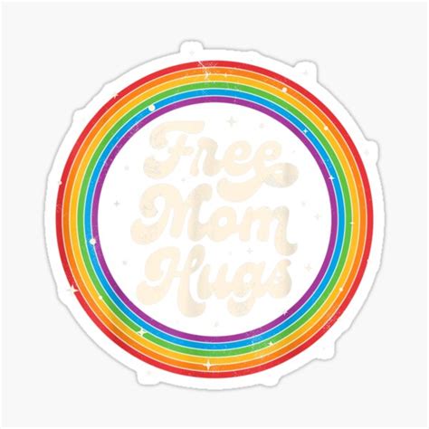 Pegatina Mamá libre LGBTQ abraza el día de la madre del arcoíris aliado LGBT del Orgullo Gay