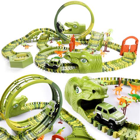 Buy Dinosaur Race Car Track Toys Pcs Create Dinosaur World Road