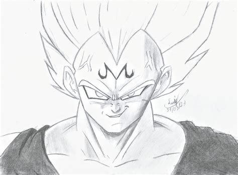 Majin Vegeta Drawing By Luizinopatu On Deviantart