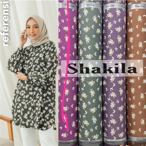 Jual Kain Shakila Premium Motif Yasmira Harga Setengah Meter Shopee