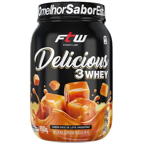 Delicious 3 Whey 900g FTW Sabor Doce De Leite Argentino Whey Store