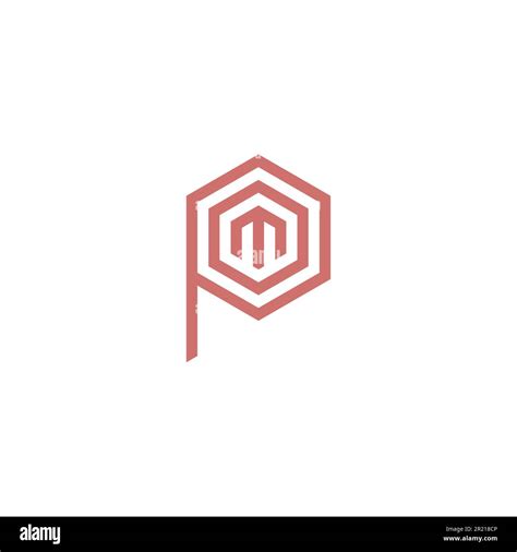 Letter M O And P Hexagon Line Geometric Symbol Simple Logo Vector