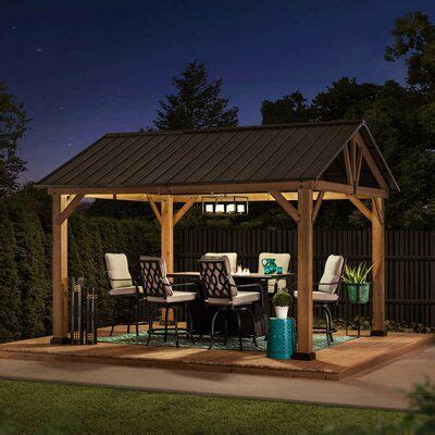 Sunjoy 13 Ft W X 11 Ft D Solid Wood Patio Gazebo Wayfair Patio