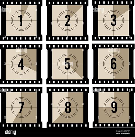 Movie Countdown Old Projector Film Timer Counter Vector Vintage