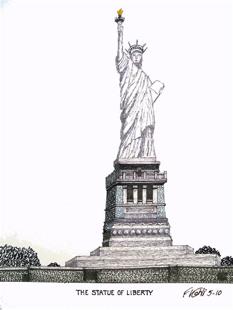 Statue Of Liberty Sketch At Explore Collection Of