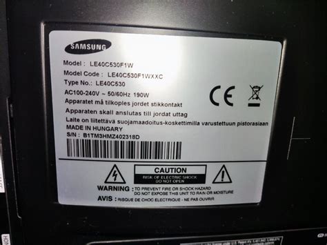 Samsung Tv Le40c530f1w