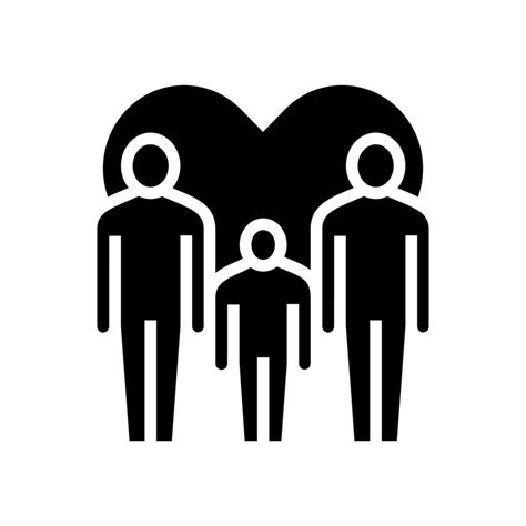 Men Gay Same Sex Couple Adoption Glyph Icon Vector Illustration