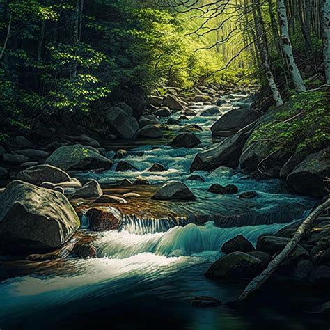 Running Water Digital Art By John Carothers Pixels