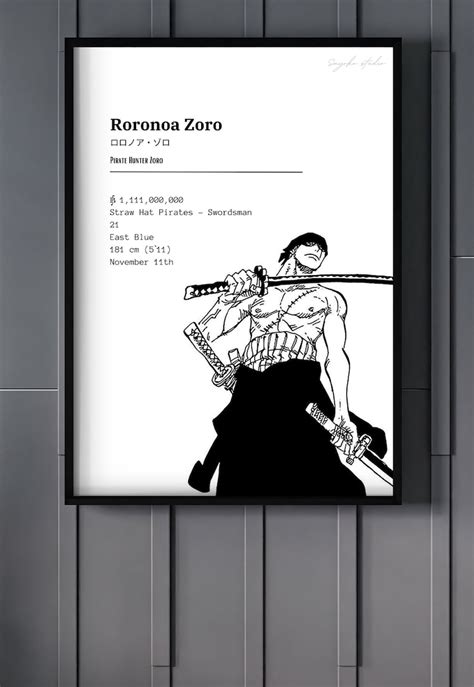 Roronoa Zoro One Piece Etsy