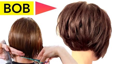 How To Cut Your Own Hair Into Bob Bob Haircut Tutorial Eva Lorman