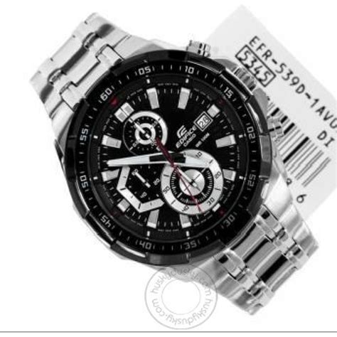 Edifice Chronograph Black Dial Silver Strap Mens Watch Efr D Avudf