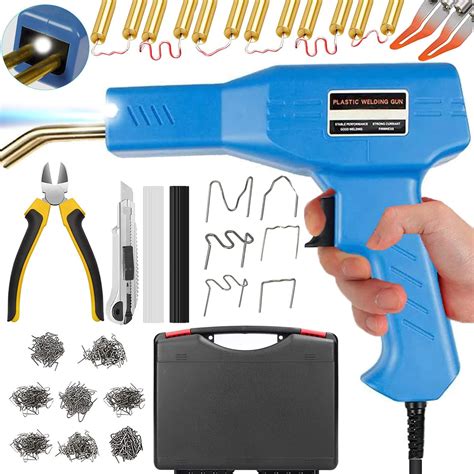 W Upgraded Plastic Welder Kit Pcs Hot Stapler Welding Machine Car Bumper Repair Kit In